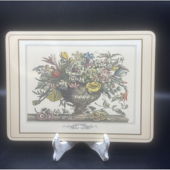 VTG Pimpernel Deluxe Finish Cream Furber Flowers Placemats 12” X 9” Set Of 4 - Picture 6 of 12